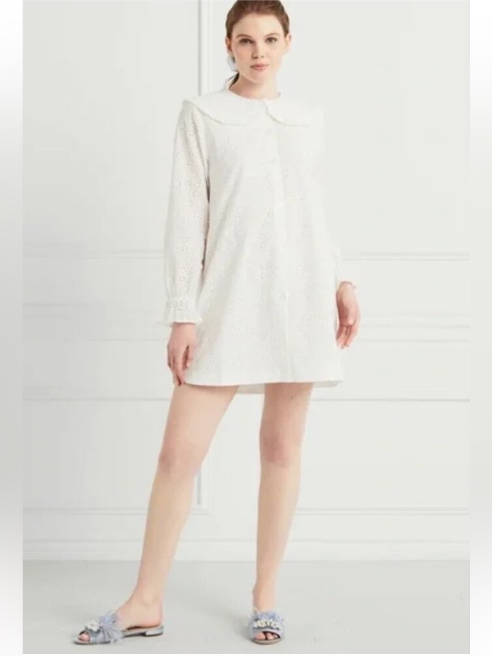 New Hill House Home HHH The Eyelet Evelyn Dress - White M Medium